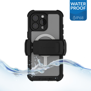Ghostek Nautical Waterproof Magsafe Case + Belt Swivel Holster Apple Iphone 16 Pro Max Clear