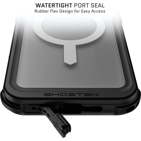 Ghostek Nautical Waterproof Magsafe Case + Belt Swivel Holster Apple Iphone 16 Pro Max Clear - Afbeelding 10