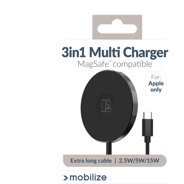 Mobilize 3In1 Magnetic Wireless Charger Magsafe Compatible 15W Black - Afbeelding 8