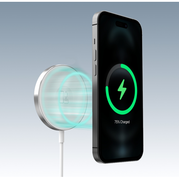 Mobilize 3In1 Magnetic Wireless Charger Magsafe Compatible 15W White - Afbeelding 2