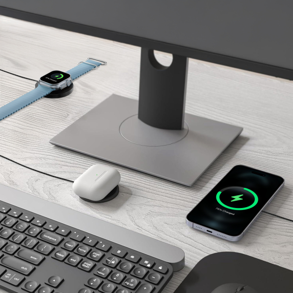Mobilize 3In1 Magnetic Wireless Charger Magsafe Compatible 15W White - Afbeelding 5