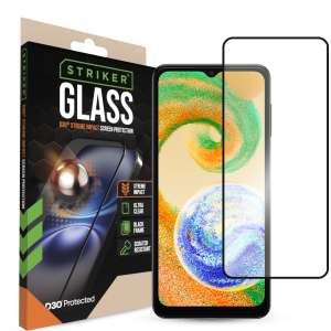 Striker D3O Xtreme Impact Glass Screen Protector - Black Frame - Samsung Galaxy A02S/A03(S)A04(S)/A12/M12/A13(4G/5G)/A23(4G/5G)A32 5G