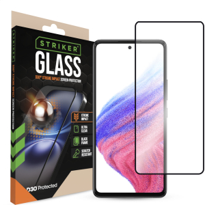 Striker D3O Xtreme Impact Glass Screen Protector - Black Frame - Samsung Galaxy A52/A52S 5G/A53 5G