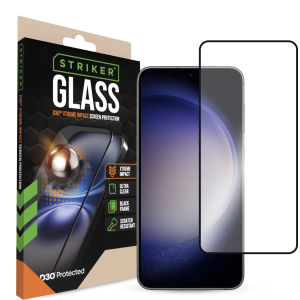 Striker D3O Xtreme Impact Glass Screen Protector - Black Frame - Samsung Galaxy S22 5G/S23 5G