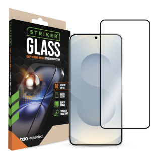 Striker D3O Xtreme Impact Glass Screen Protector - Black Frame - Samsung Galaxy S24 5G/S25 5G