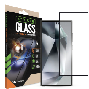 Striker D3O Xtreme Impact Glass Screen Protector - Black Frame - Samsung Galaxy S24 Ultra 5G