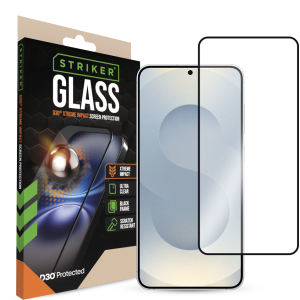 Striker D3O Xtreme Impact Glass Screen Protector - Black Frame - Samsung Galaxy S24+ 5G/S25+ 5G