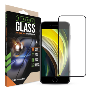 Striker D3O Xtreme Impact Glass Screen Protector - Black Frame - Apple Iphone 7/8/Se (2020/2022)