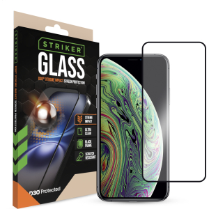 Striker D3O Xtreme Impact Glass Screen Protector - Black Frame - Apple Iphone X/Xs/11 Pro