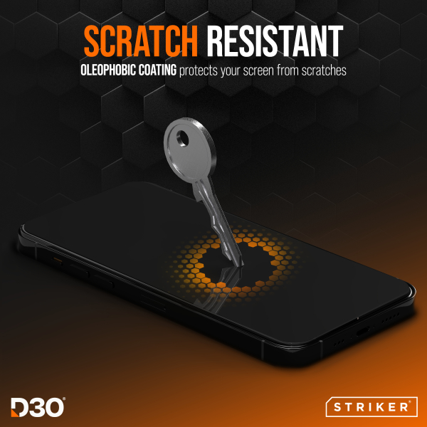 Striker D3O Xtreme Impact Glass Screen Protector - Black Frame - Apple Iphone 15 Pro Max - Afbeelding 5