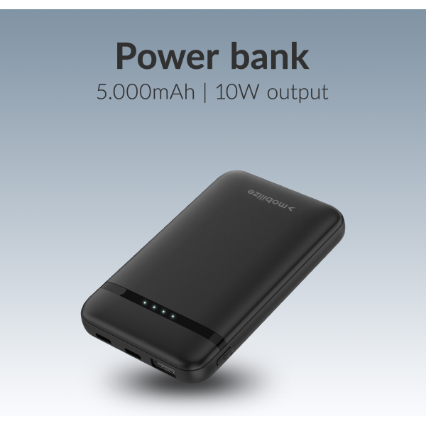 Mobilize Power Bank 5000Mah 10W Black - Afbeelding 2