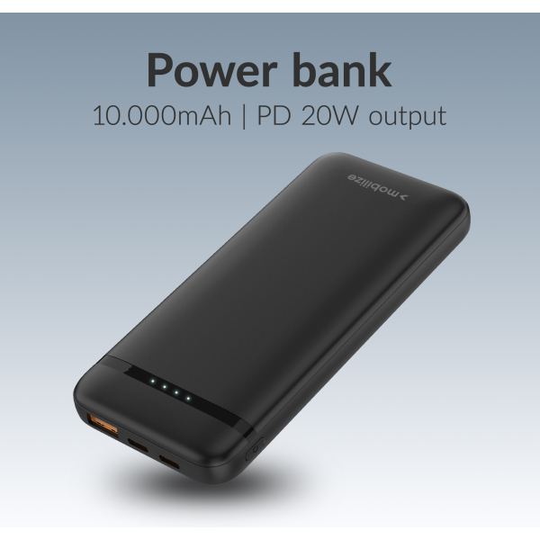 Mobilize Power Bank 10000Mah Pd 20W Black - Afbeelding 2