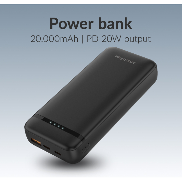 Mobilize Power Bank 20000Mah Pd 20W Black - Afbeelding 2