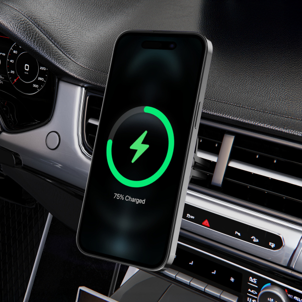 Mobilize Wireless Magsafe Compatible Car Holder/Charger 5W/7.5W/10W/15W Black - Afbeelding 7