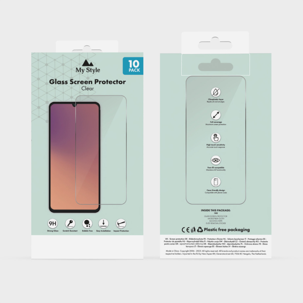 My Style Tempered Glass Screen Protector For Samsung Galaxy S25 Edge 5G Clear (10-Pack) - Afbeelding 4
