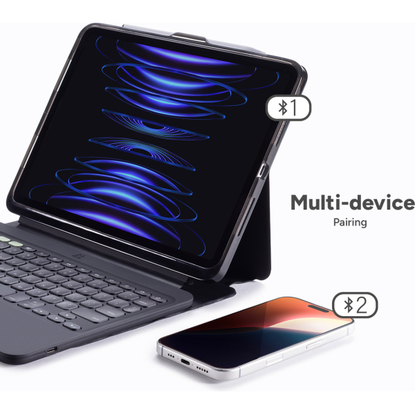 Zagg Pro Keys 2 Bluetooth Keyboard Case For Apple Ipad Air 10.9 (2020/2022)/Air 11 (2024/2025) Qwerty Black - Afbeelding 7