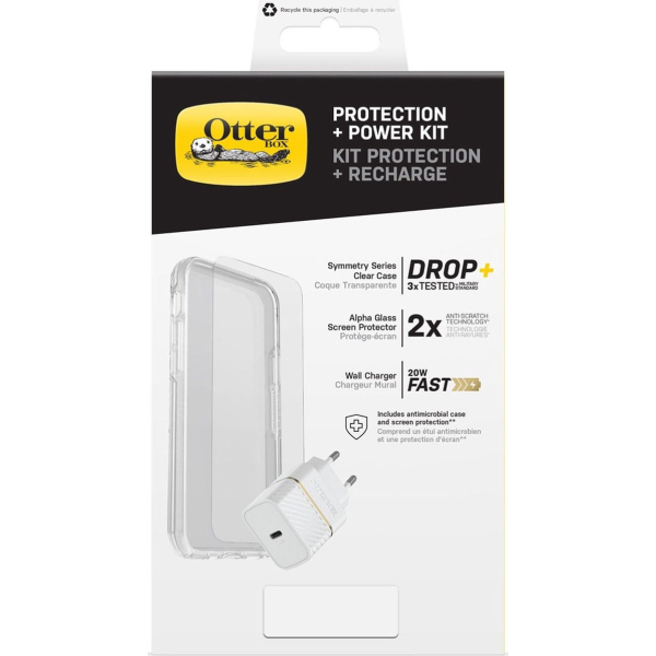 Otterbox Protection + Power Kit Apple Iphone 13 Pro Max (Symmetry Clear / Alpha Glass / Eu Usb-C Wall Charger 20W) - Afbeelding 6