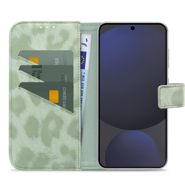 My Style Flex Wallet For Samsung Galaxy S24 Fe 5G Green Leopard - Afbeelding 3