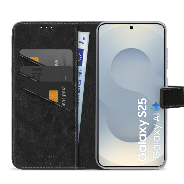 My Style Flex Wallet For Samsung Galaxy S25 5G Black - Afbeelding 3