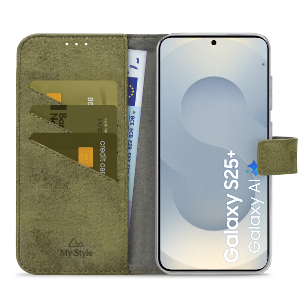 My Style Flex Wallet For Samsung Galaxy S25+ 5G Olive - Afbeelding 3