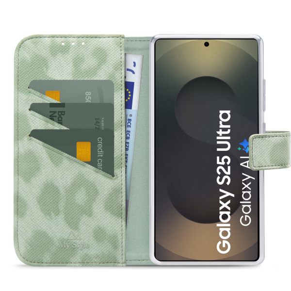 My Style Flex Wallet For Samsung Galaxy S25 Ultra 5G Green Leopard - Afbeelding 2
