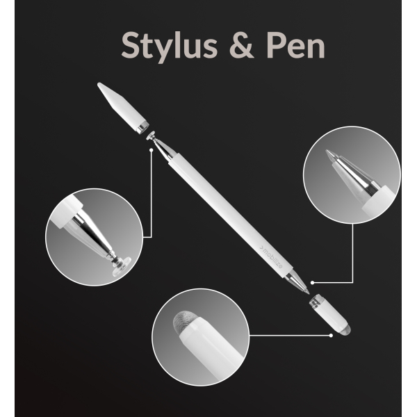 Mobilize High Sensitive 2In1 Capacitive Stylus Pen White - Afbeelding 2