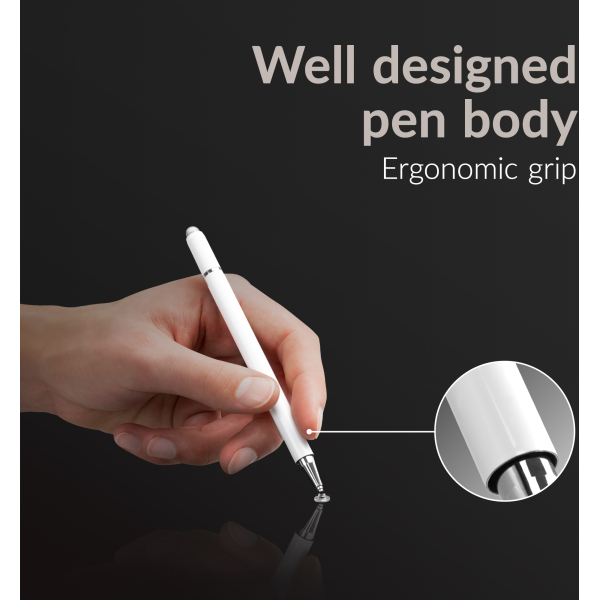 Mobilize High Sensitive 2In1 Capacitive Stylus Pen White - Afbeelding 4