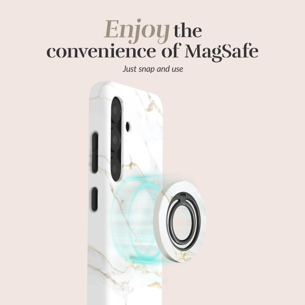 Mio By Mobilize Mio White Marble Magsafe Compatible For Samsung A16 4G/5G - Afbeelding 3