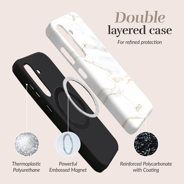 Mio By Mobilize Mio White Marble Magsafe Compatible For Samsung S25+ 5G - Afbeelding 6