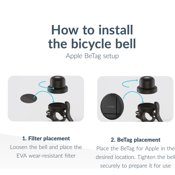 Beeep Betag Find My Tracker Black & Bicycle Bell - Afbeelding 10