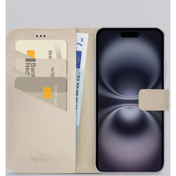 My Style Flex Wallet For Apple Iphone 16 Plus Warm Taupe - Afbeelding 2