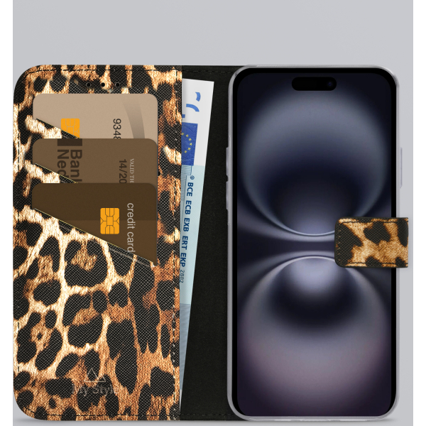 My Style Flex Wallet For Apple Iphone 16 Plus Wild Leopard - Afbeelding 2