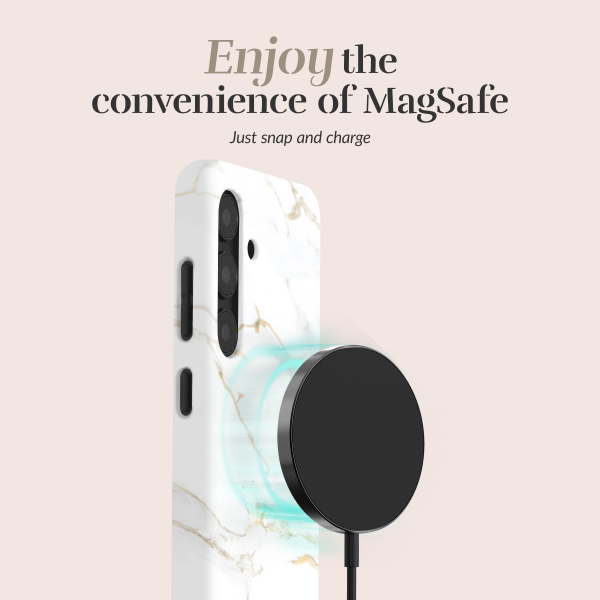 Mio By Mobilize Mio White Marble Magsafe Compatible For Samsung S25 Edge 5G - Afbeelding 3