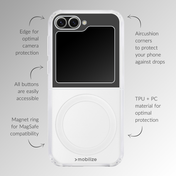 Mobilize Magsafe Compatible Naked Protection Case For Samsung Galaxy Z Flip7 5G Clear - Afbeelding 4