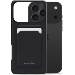 Mobilize Rubber Gelly Card Case Apple Iphone 17 Pro Matt Black
