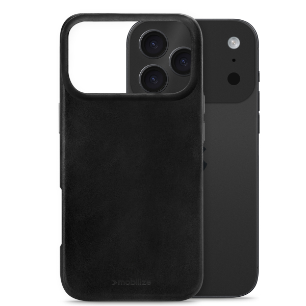 Mobilize Magsafe Compatible Premium Leather Case Apple Iphone 17 Pro Black