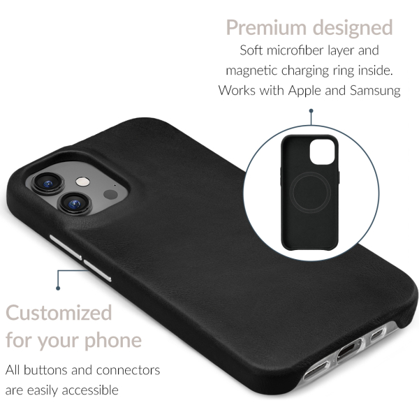 Mobilize Magsafe Compatible Premium Leather Case Apple Iphone 17 Pro Max Black - Afbeelding 2