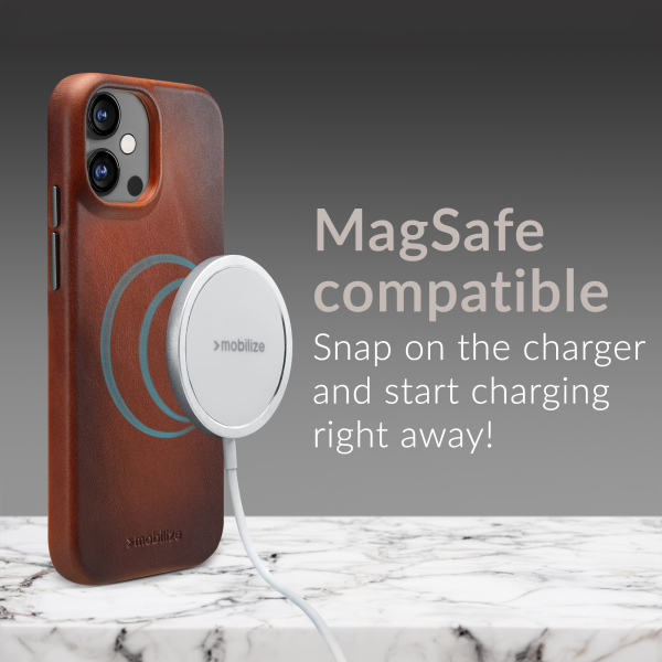 Mobilize Magsafe Compatible Premium Leather Case Apple Iphone 17 Pro Burned Cognac - Afbeelding 4
