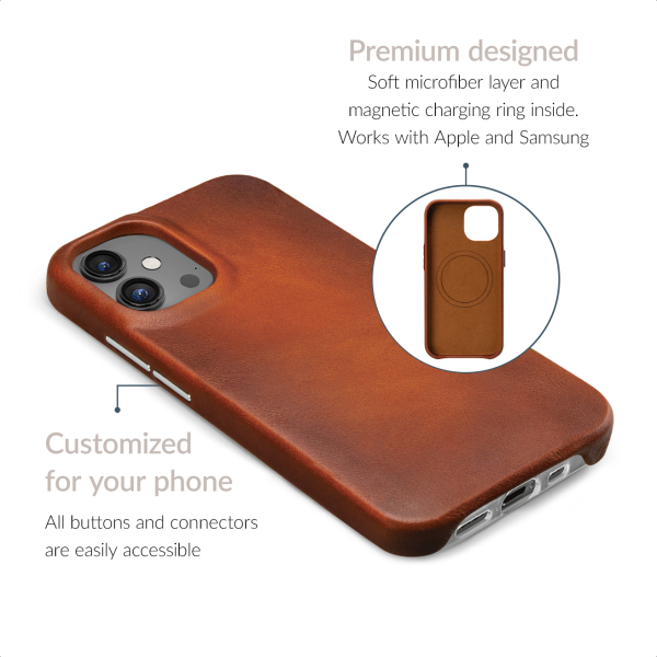 Mobilize Magsafe Compatible Premium Leather Case Apple Iphone 17 Pro Max Burned Cognac - Afbeelding 2