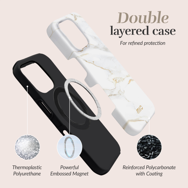 Mio By Mobilize Mio White Marble Magsafe Compatible For Iphone 17 Pro - Afbeelding 3