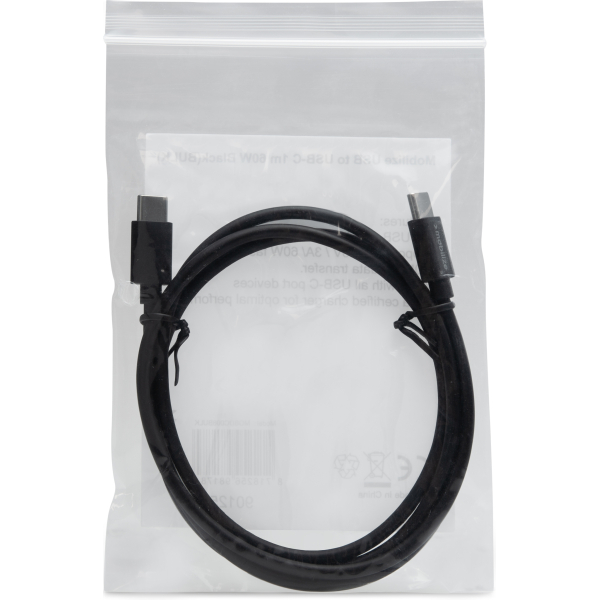 Mobilize Bulk Mobilize Cable Usb-C To Usb-C 1M. 60W Black (Bulk) - Afbeelding 3