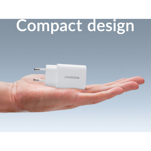 Mobilize Bulk Mobilize Wall Charger Usb-C + Usb 25W With Pd/Pps White (Bulk) - Afbeelding 7