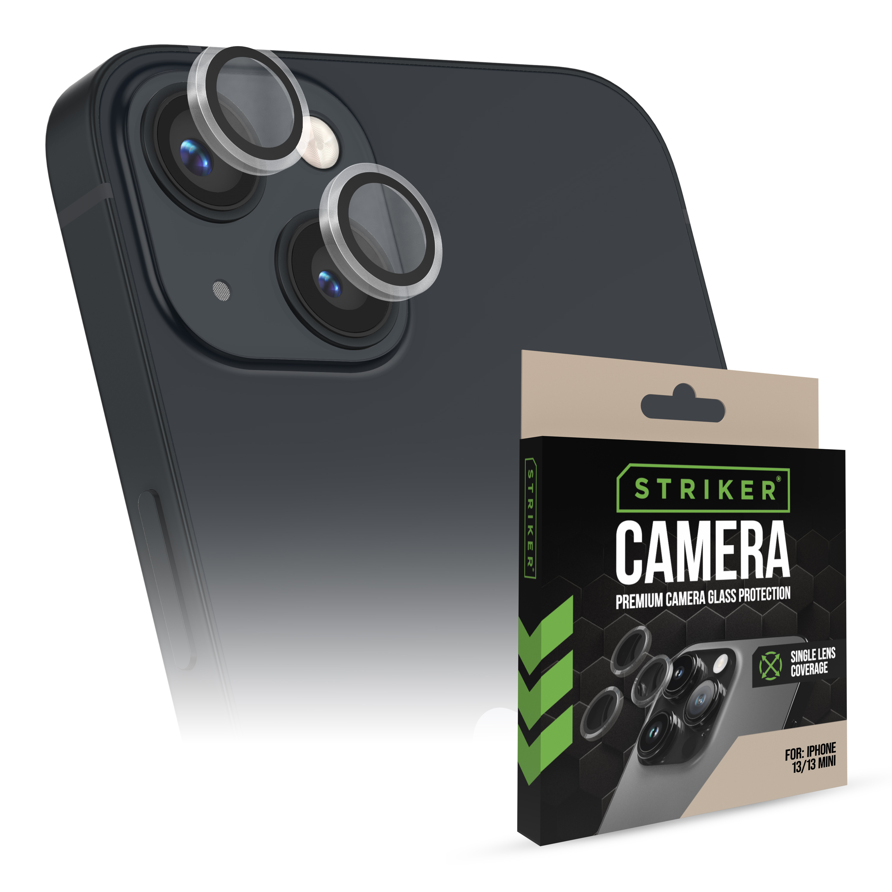 Striker Single Lens Glass Camera Protector - Transparent - Apple Iphone 13/13 Mini