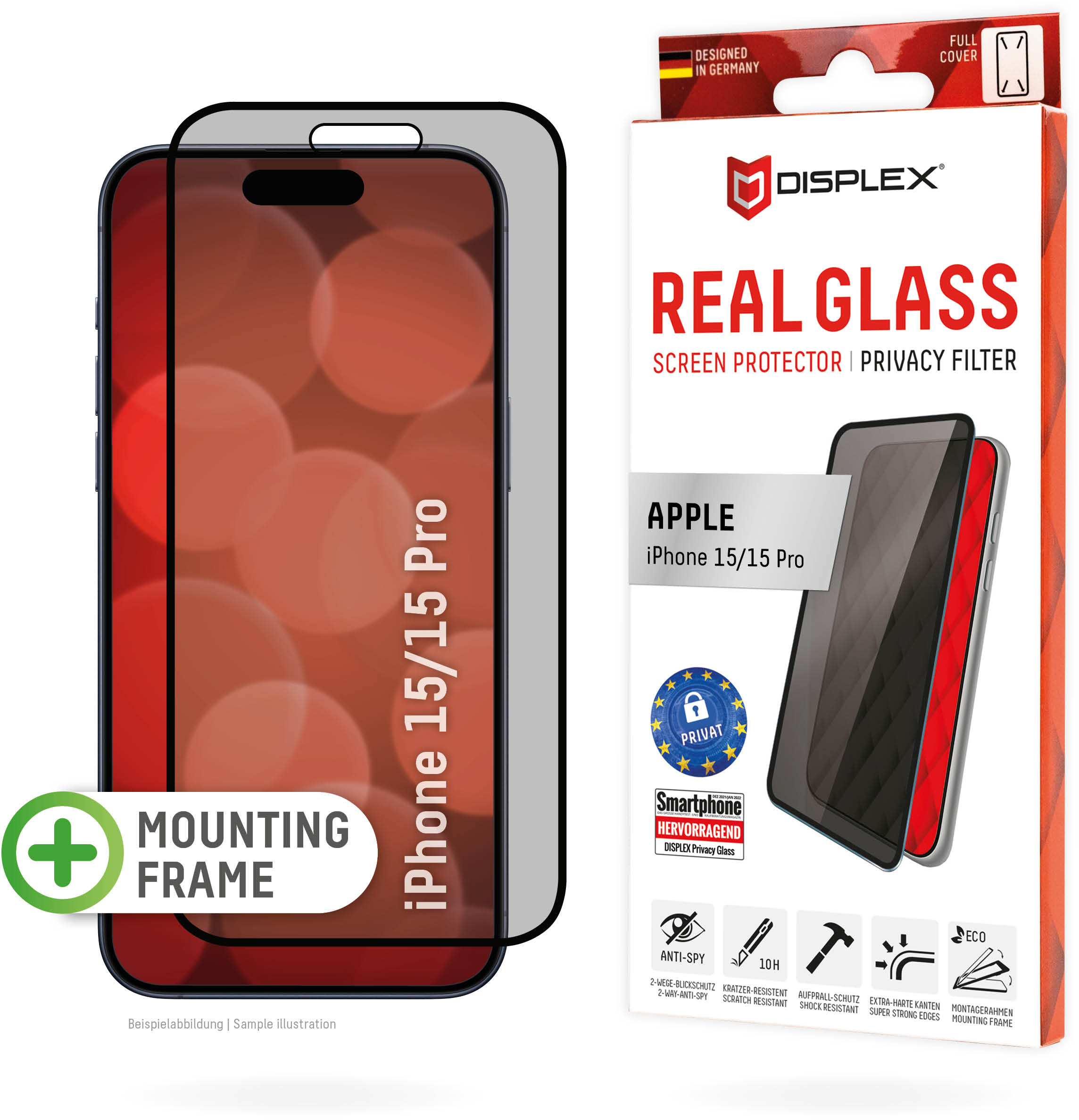 Displex Privacy Glass Fc Apple Iphone 15/15 Pro