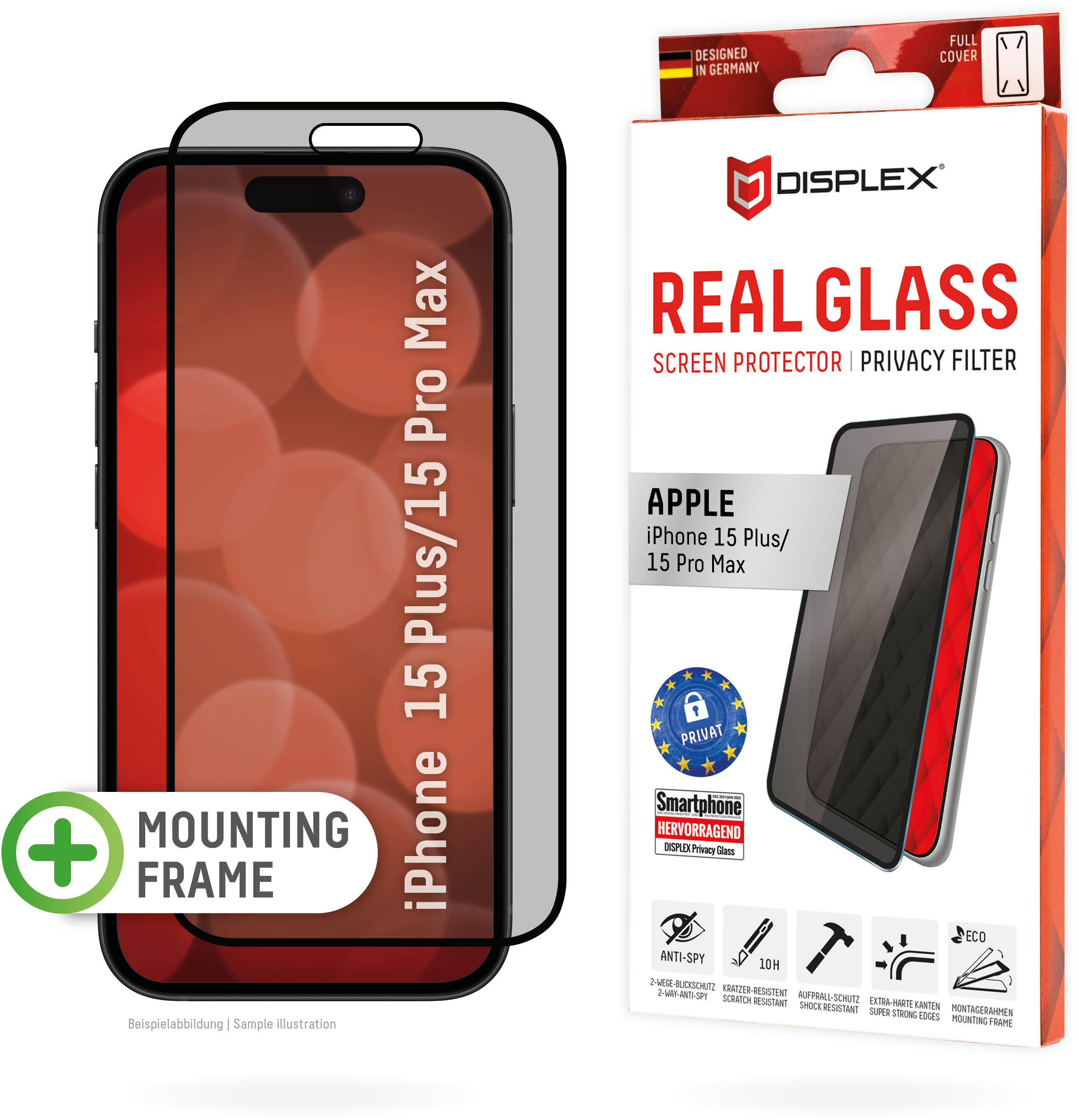 Displex Privacy Glass Fc Apple Iphone 15 Plus/15 Pro Max