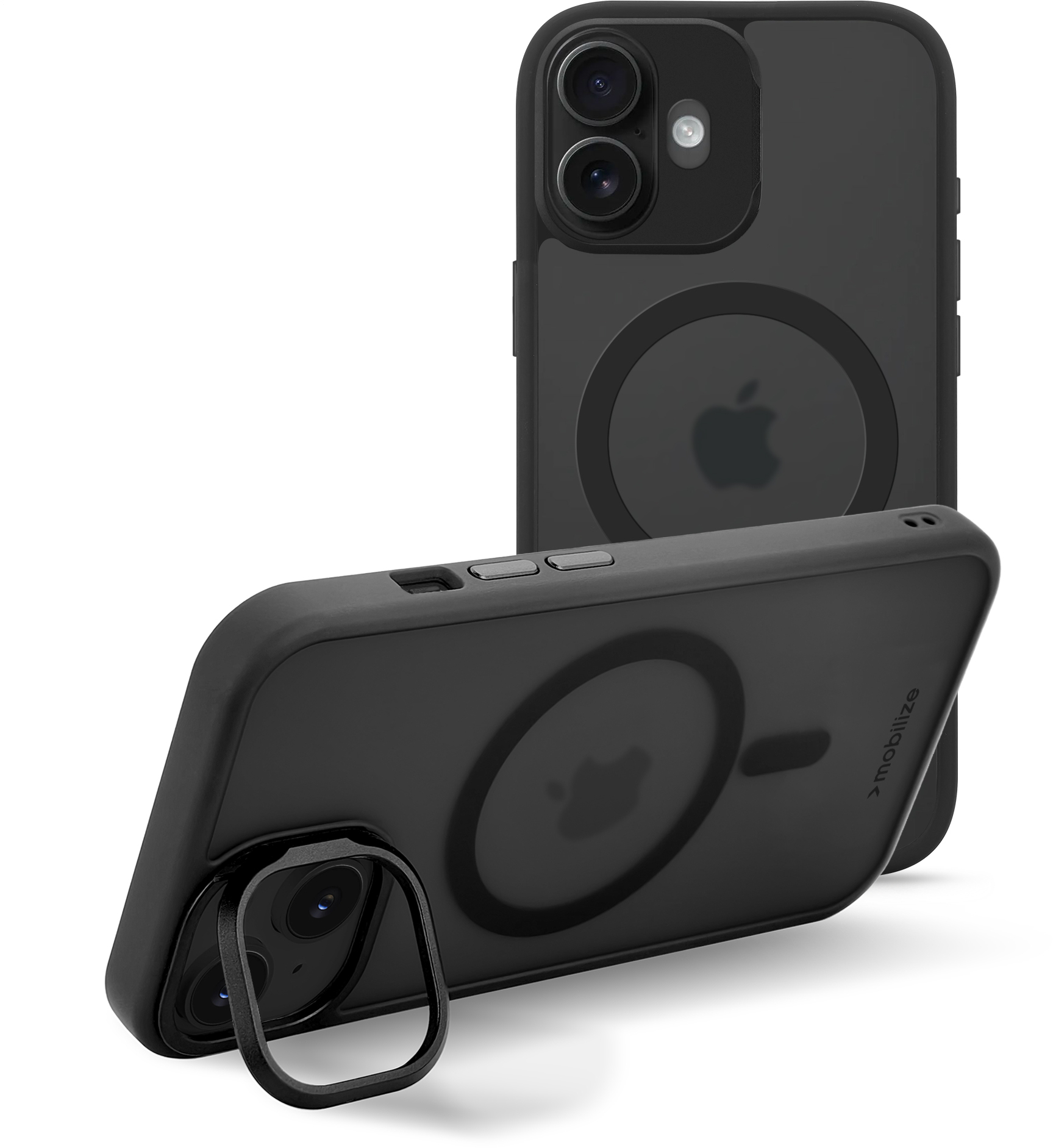 Mobilize Magsafe Compatible Hybrid Pro Case With Camera Stand Apple Iphone 16 Black