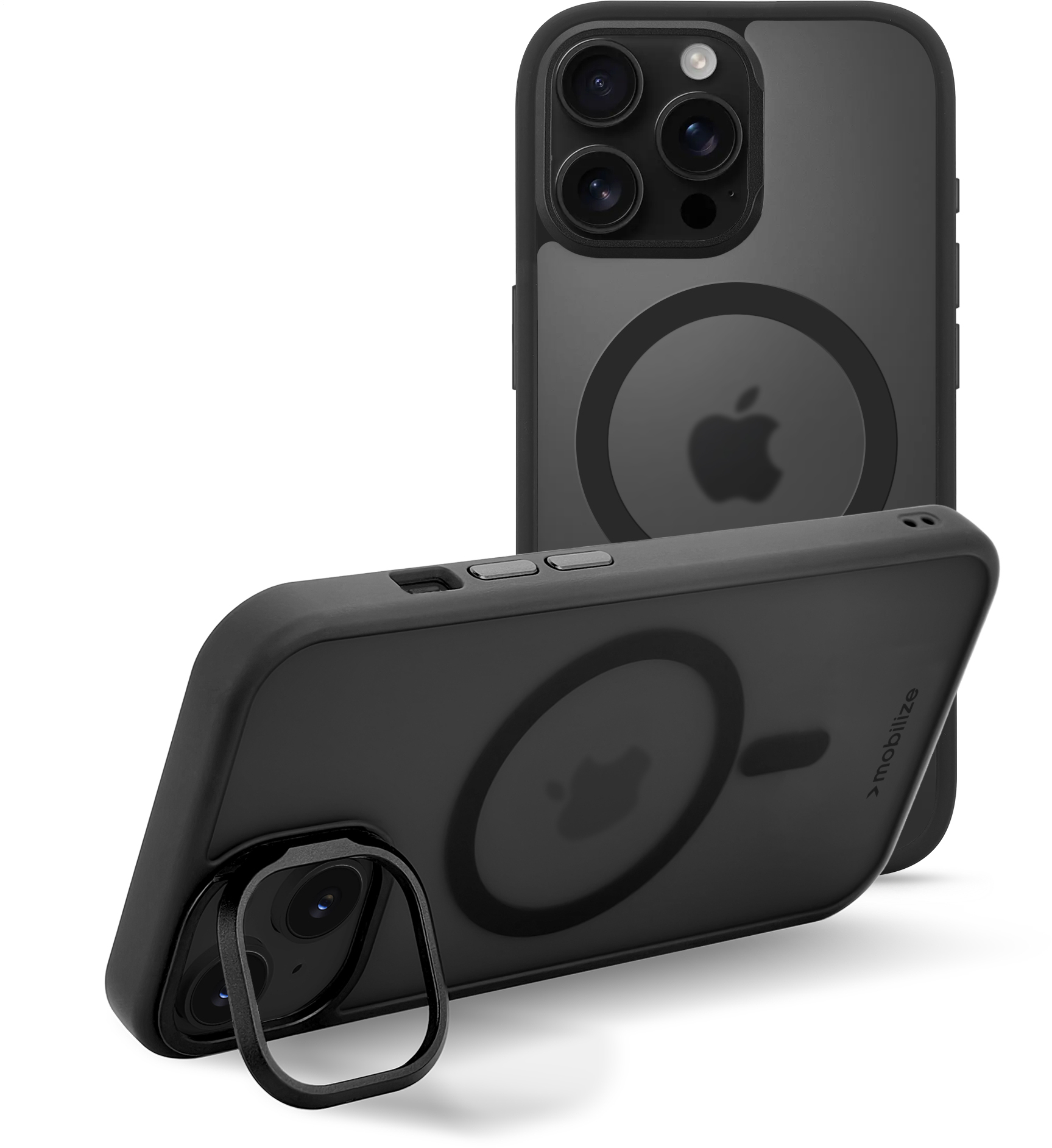 Mobilize Magsafe Compatible Hybrid Pro Case With Camera Stand Apple Iphone 16 Pro Max Black