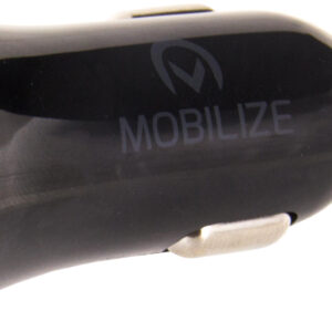 Mobilize Car Charger Dual Usb 2.4A 12W + 1M Usb-C Cable Black