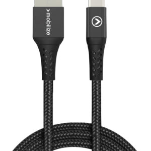 Mobilize Strong Nylon Cable Usb To Usb-C 1M. 15W Black