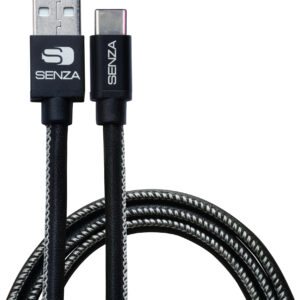 Senza Premium Leather Charge/Sync Cable Usb-C 1.5M. 15W Black